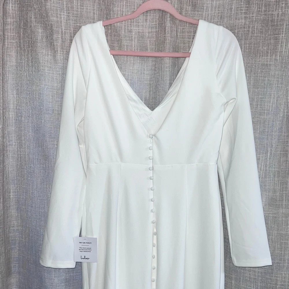 Lulus Feeling of Forever White Long Sleeve Mermaid Maxi Dress - Picture 11 of 14